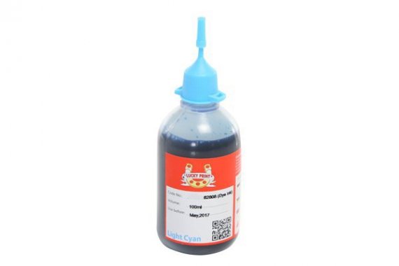 фото Пигментные чернила Lucky Print 6P Light Cyan изображение Пигментные чернила для Epson Lucky Print 6P Light Cyan (100 ml)