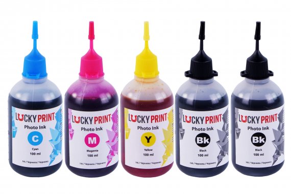 фото Фоточернила (водорастворимые) для Epson L1300 изображение Фото-чернила для Epson L1300 Lucky Print (5*100 ml)