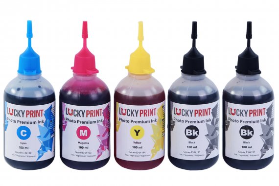 фото Фоточернила (водорастворимые) для Epson Lucky Print изображение Фото-чернила для Epson Lucky Print 17UV (5*100 ml)