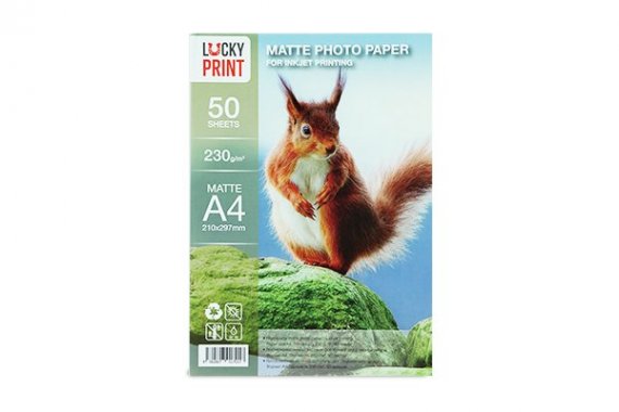 фото Матовая фотобумага Lucky Print изображение Матовая фотобумага Lucky Print (А4,230 г/м2), 50 листов