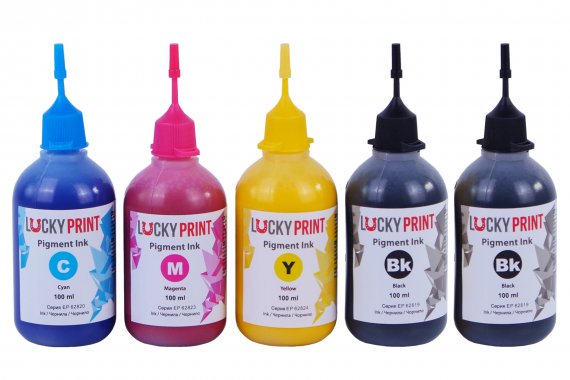 фото Набор пигментных чернил для Epson Lucky Print изображение Пигментные чернила для Epson Lucky Print (5*100 ml)